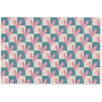 MuchoWow Deurmat 60x40 cm - Droogloopmat Vlakken - Hartjes - Patroon - Retro - Mat voor binnen - Schoonloopmat - Deurmatten met print - Inloopmat