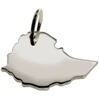 MOOYE ® - Collectie Zilveren Landkaart Ethiopië ketting hanger