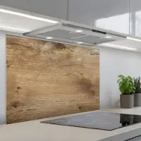 KitchenYeah Spatscherm 90x60 cm - Zelfklevende achterwand Hout - Bruin - Houtlook - Keuken muurbeschermer - Spatwand fornuis