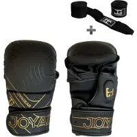 Joya Essential MMA Sparring Handschoenen Zwart/Goud – Maat S – Kickboksen, Grappling & Training – Comfortabele Pasvorm & Dubbele Klittenbandsluiting