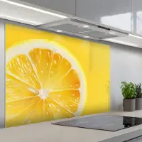 KitchenYeah Spatscherm 120x80 cm - Zelfklevende achterwand Citroen - Geel - Zonnig - Keuken muurbeschermer - Spatwand fornuis