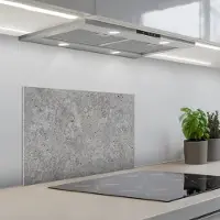KitchenYeah Spatscherm 60x40 cm - Zelfklevende achterwand Beton - Leisteen - Grijs - Betonlook - Keuken muurbeschermer - Spatwand fornuis