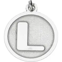 MOOYE ® - Collectie Zilveren Letter L rond mat en glans kettinghanger