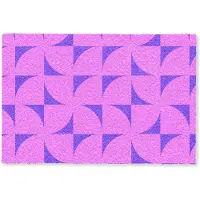 MuchoWow Deurmat 90x60 cm - Droogloopmat Kwadranten - Paars - Roze - Vierkanten - Mat voor binnen - Schoonloopmat - Deurmatten met print - Inloopmat
