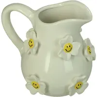 HD Collection Vase Flower Smiley Dolomite White 18.1x18.1x18.9cm