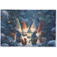 MuchoWow Deurmat 90x60 cm - Droogloopmat Winter - Gnooms - Eekhoorns - Meerkleurig - Mat voor binnen - Schoonloopmat - Deurmatten met print - Inloopmat