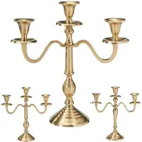 HOME & Styling collection Kandelaar Gouden 3-Armige 30 cm - Kaarsenhouder - Kaarsenstandaard - Decoratie