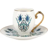 Karaca - İznik Espresso Coffee Cups Set of 2 , Coffee Lover - Housewarming cadeaus
