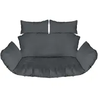 Ferocity - Schommelkussen - Polyrotan schommelhoes - Voor een hangende tuincocon - XXL - Polyester - Grafiet