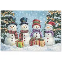 MuchoWow Deurmat 60x40 cm - Droogloopmat Vrolijk - Sneeuw - Kleurrijk - Mat voor binnen - Schoonloopmat - Deurmatten met print - Inloopmat