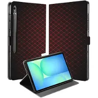 B2Ctelecom Samsung Galaxy Tab S10 FE Plus Book Case Hoesje met Standaard Geruit Rood