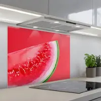 KitchenYeah Spatscherm 90x70 cm - Zelfklevende achterwand Watermeloen - Rood - Zomers - Keuken muurbeschermer - Spatwand fornuis
