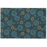 MuchoWow Deurmat 90x60 cm - Droogloopmat Blauw - Patroon - Retro - Mat voor binnen - Schoonloopmat - Deurmatten met print - Inloopmat