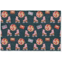 MuchoWow Deurmat 90x60 cm - Droogloopmat Rolschaatsen - Patroon - Disco - Mat voor binnen - Schoonloopmat - Deurmatten met print - Inloopmat
