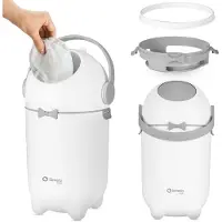 Lionelo Purebin – Luieremmer 10L – Geurwerend & Hermetisch – Universele Zakken (geen navullingen) – Eénhandbediening – Hygiënische Afvalemmer voor Gebruikte Luiers