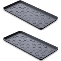 Garronda Schoenmat 50x38 cm - Schoenafdruipbak - Schoenbakken - Schoenendienblad - Schoenenbak - Lekbak voor Schoenen – Afdruipmat – Zwart - 2 stuks - GD-PRO-DrainerIPO720