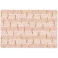 MuchoWow Deurmat 60x40 cm - Droogloopmat Zee - Dieren - Roze - Zeepaardje - Mat voor binnen - Schoonloopmat - Deurmatten met print - Inloopmat