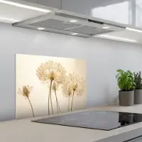 KitchenYeah Spatscherm 60x45 cm - Zelfklevende achterwand Zonlicht - Paardenbloem - Botanisch - Bloemen - Keuken muurbeschermer - Spatwand fornuis