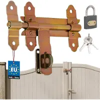 KOTARBAU - Poortschuif - Zwarte Staal - 150 MM - Inclusief Hangslot