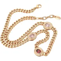 Gaya Ketting rose-goud / rosa / robijnrood