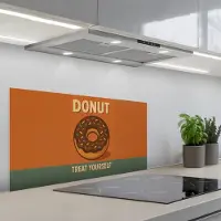 KitchenYeah Spatscherm 80x40 cm - Zelfklevende achterwand Donut - Spikkels - Kleurrijk - Quote - Keuken muurbeschermer - Spatwand fornuis