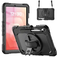 Accezz Rugged Backcover met schouderstrap voor de Samsung Galaxy Tab S11 Ultra - Zwart