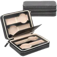 Korbi Reis-etui voor 4 horloges, zwart, organizer, opbergdoos, tas
