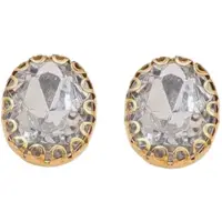 Charme Bijoux Magneet oorbellen ovaal goudkleurig kunststof 10 mm
