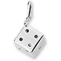 The Jewelry Collection Zilver Gerhodineerde Hanger dobbelsteen 1329595