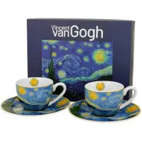 Van Gogh Sterrennacht Espressokopjes Set (2x 90ml) - Artistiek Cadeau