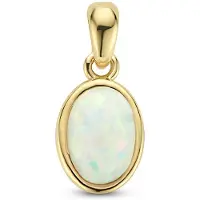 The Jewelry Collection 14K geelgoud hanger wit opaal 4027993