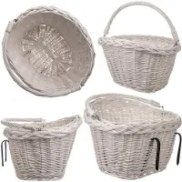 Kadax Darnis rieten fietsmand 35 x 27 cm wit