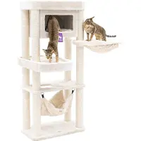Petrebels Mansion 150 Krabpaal - Creme - Voor meerdere katten - Met hangmat