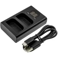 123accu Olympus BCX-1 / V6560040W000 USB-C dubbellader (huismerk)