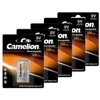 Camelion Oplaadbare 9V / E-block / 6HR61 Ni-Mh Batterijen (5 stuks, 250 mAh)