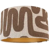 QAZQA Stoffen lampenkap bruin met beige gestreept 35/35/20