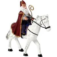 Intratuin Holland Kerstdorpminiatuur Sinterklaas Op Paard 11,5 X 5 X 14,5 Cm