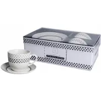 Livello Geometrische Koffiekopjes met Schotels, Set van 2, 250ml