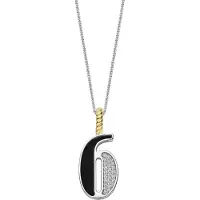 Ti sento Dames Hanger - 925 zilver - Cijfer 6 - Zwart - 6841BL_6