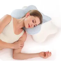 Dnntunk Memory foam kussen - Vlinder Slaap Memory Nek Kussen - Langzaam Rebound Comfortabel - Slaap Kussen - Blauw - 1 Stucks