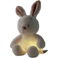Nattou TEDDY Baby Nachtlampje Konijn - 19 cm - Zachte Baby knuffel - Baby cadeau - Beige