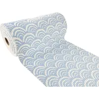 DecoMeister Antislip Vloermat Wit Blauw Patroon - 65x1500cm