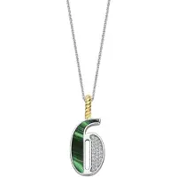 Ti sento Dames Hanger - 925 zilver - Cijfer 6 - Malachiet - 6841MA_6