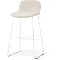 Nolon Nino-Mats barkruk cottonbeige - wit onderstel - 75 cm