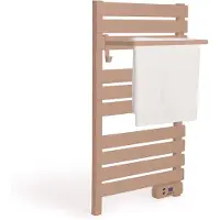 Create - Elektrische handdoekhouder 500W - Mokka - Zonder benen - Met legbord 3 spijlen - WARM TOWEL