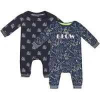 Charlie Choe - 2pack - Navy - Boxpak - Salopette - Kruippakje - Babypakje - Jumpsuit - Geboortepakje - Romper -Sterren - Draken - Maat 50