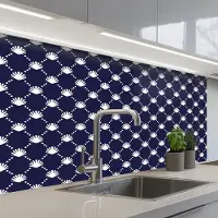 KitchenYeah Keuken achterwand 100x60 cm - Spatscherm zelfklevend Oceaan - Schelp - Blauw - Wit - Muurbeschermer - Spatwand fornuis