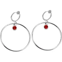 Charme Bijoux Klem oorringen -rood -zilverkleur -6 cm- geen gaatje-