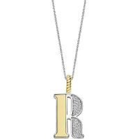 Ti sento Dames Hanger - 925 zilver - Letter R - Zirkonia met geel verguld - 6840ZY_R