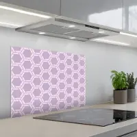 KitchenYeah Spatscherm 70x55 cm - Zelfklevende achterwand Patroon - Roze - Paars - Keuken muurbeschermer - Spatwand fornuis